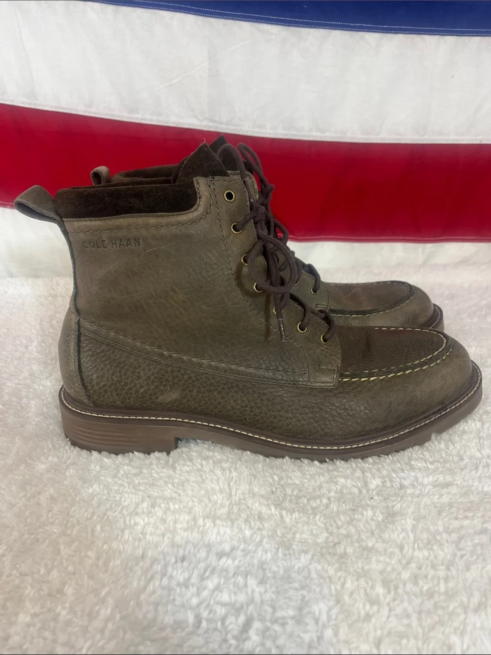 Cole Haan Men's Olive/Tan Leather Chukka Lace-Up Boots